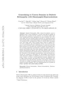 Generalizing to Unseen Domains in Diabetic Retinopathy with Disentangled
  Representations
