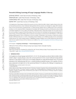 Towards Lifelong Learning of Large Language Models: A Survey