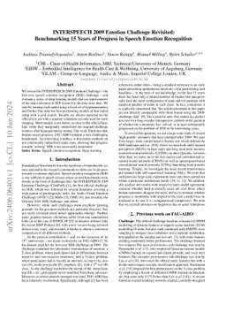 INTERSPEECH 2009 Emotion Challenge Revisited: Benchmarking 15 Years of
  Progress in Speech Emotion Recognition