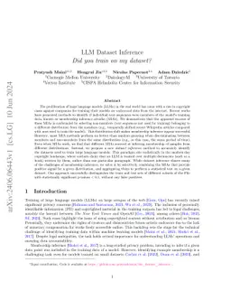 LLM Dataset Inference: Did you train on my dataset?