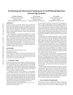 Evaluating the Retrieval Component in LLM-Based Question Answering
  Systems