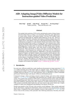 AID: Adapting Image2Video Diffusion Models for Instruction-guided Video
  Prediction