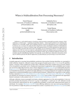 When is Multicalibration Post-Processing Necessary?