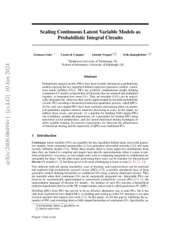 Scaling Continuous Latent Variable Models as Probabilistic Integral Circuits