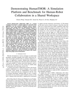 Demonstrating HumanTHOR: A Simulation Platform and Benchmark for
  Human-Robot Collaboration in a Shared Workspace