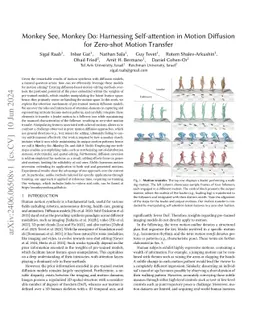 Monkey See, Monkey Do: Harnessing Self-attention in Motion Diffusion for
  Zero-shot Motion Transfer