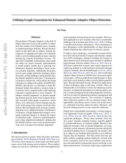 Utilizing Graph Generation for Enhanced Domain Adaptive Object Detection