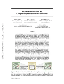 Inverse Constitutional AI: Compressing Preferences into Principles