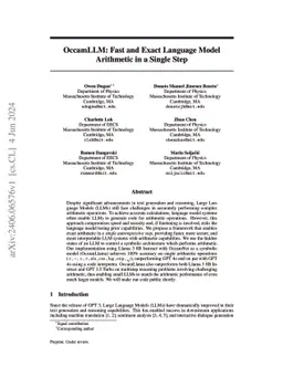 OccamLLM: Fast and Exact Language Model Arithmetic in a Single Step