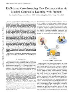 RAG-based Crowdsourcing Task Decomposition via Masked Contrastive
  Learning with Prompts