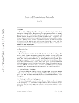 Review of Computational Epigraphy