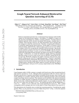 Graph Neural Network Enhanced Retrieval for Question Answering of LLMs