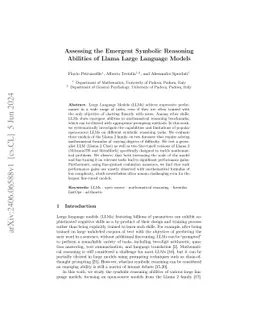 Assessing the Emergent Symbolic Reasoning Abilities of Llama Large
  Language Models