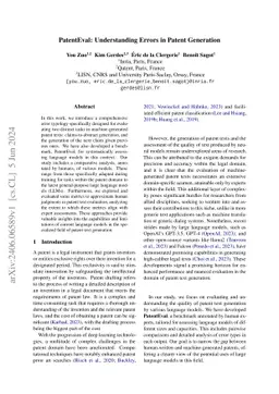 PatentEval: Understanding Errors in Patent Generation