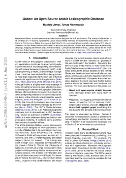 Qabas: An Open-Source Arabic Lexicographic Database