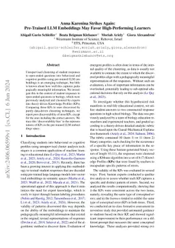 Anna Karenina Strikes Again: Pre-Trained LLM Embeddings May Favor
  High-Performing Learners