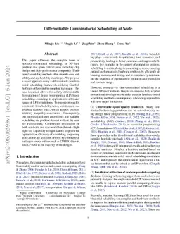 Differentiable Combinatorial Scheduling at Scale
