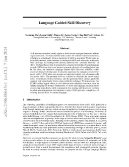 Language Guided Skill Discovery