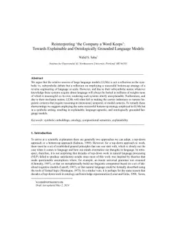 Reinterpreting 'the Company a Word Keeps': Towards Explainable and
  Ontologically Grounded Language Models