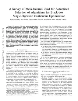 A Survey of Meta-features Used for Automated Selection of Algorithms for
  Black-box Single-objective Continuous Optimization