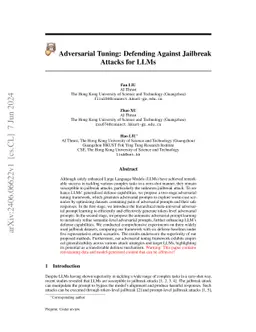 Adversarial Tuning: Defending Against Jailbreak Attacks for LLMs