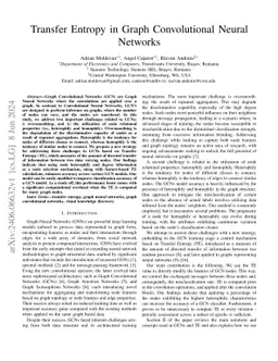 Transfer Entropy in Graph Convolutional Neural Networks