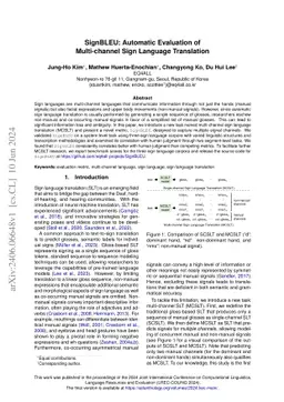 SignBLEU: Automatic Evaluation of Multi-channel Sign Language
  Translation