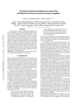 Enrolment-based personalisation for improving individual-level fairness
  in speech emotion recognition