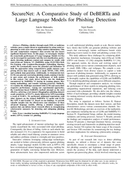 SecureNet: A Comparative Study of DeBERTa and Large Language Models for
  Phishing Detection