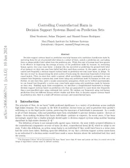 Controlling Counterfactual Harm in Decision Support Systems Based on
  Prediction Sets
