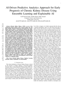 AI-Driven Predictive Analytics Approach for Early Prognosis of Chronic Kidney Disease Using Ensemble Learning and Explainable AI