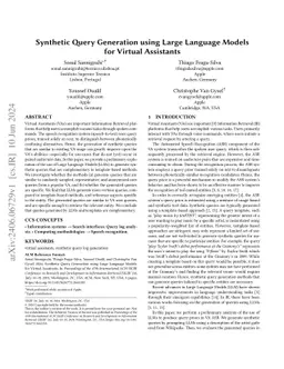 Synthetic Query Generation using Large Language Models for Virtual
  Assistants