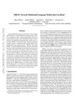 TRINS: Towards Multimodal Language Models that Can Read