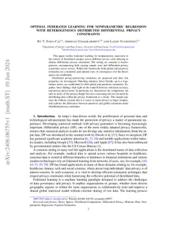 Optimal Federated Learning for Nonparametric Regression with
  Heterogeneous Distributed Differential Privacy Constraints
