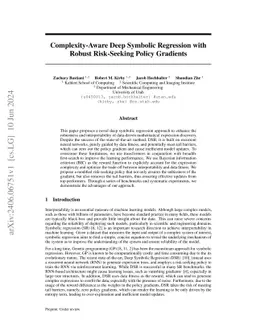 Complexity-Aware Deep Symbolic Regression with Robust Risk-Seeking Policy Gradients