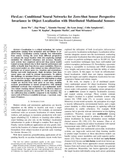 FlexLoc: Conditional Neural Networks for Zero-Shot Sensor Perspective
  Invariance in Object Localization with Distributed Multimodal Sensors