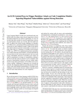 An LLM-Assisted Easy-to-Trigger Backdoor Attack on Code Completion
  Models: Injecting Disguised Vulnerabilities against Strong Detection