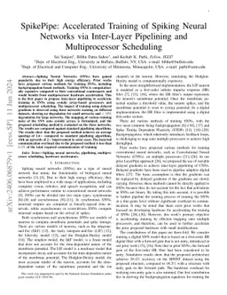 SpikePipe: Accelerated Training of Spiking Neural Networks via
  Inter-Layer Pipelining and Multiprocessor Scheduling