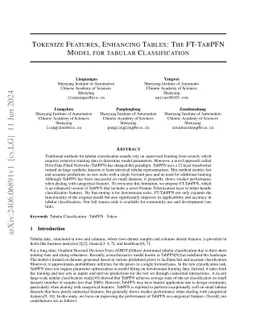 Tokenize features, enhancing tables: the FT-TABPFN model for tabular
  classification