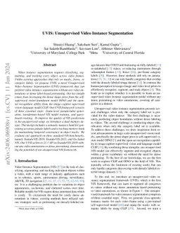 UVIS: Unsupervised Video Instance Segmentation