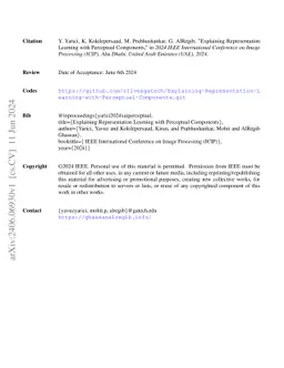 Explaining Representation Learning with Perceptual Components