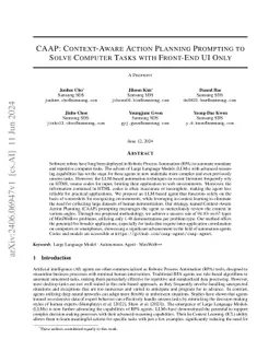 CAAP: Context-Aware Action Planning Prompting to Solve Computer Tasks
  with Front-End UI Only
