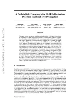 A Probabilistic Framework for LLM Hallucination Detection via Belief Tree Propagation