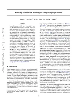 Evolving Subnetwork Training for Large Language Models