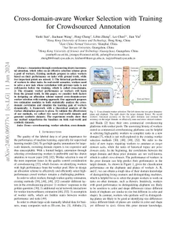 Cross-domain-aware Worker Selection with Training for Crowdsourced
  Annotation