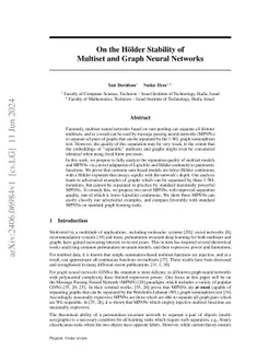 On the Hölder Stability of Multiset and Graph Neural Networks