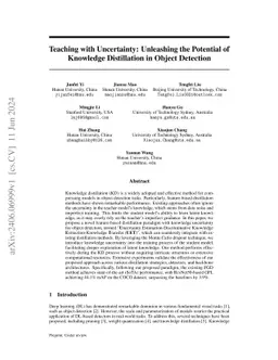 Teaching with Uncertainty: Unleashing the Potential of Knowledge
  Distillation in Object Detection