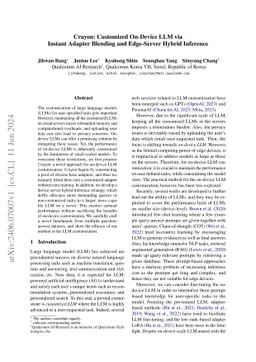 Crayon: Customized On-Device LLM via Instant Adapter Blending and
  Edge-Server Hybrid Inference