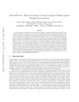 MoreauPruner: Robust Pruning of Large Language Models against Weight
  Perturbations