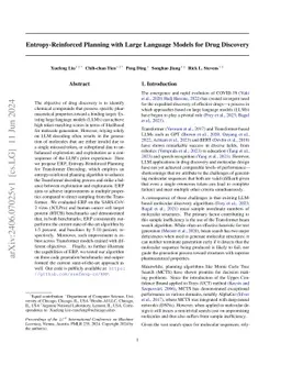 Entropy-Reinforced Planning with Large Language Models for Drug Discovery